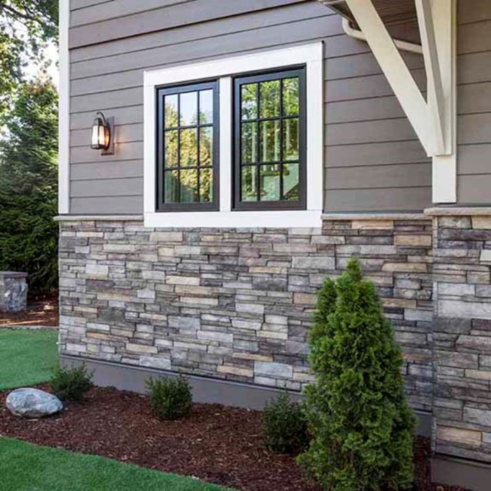 Stone look siding