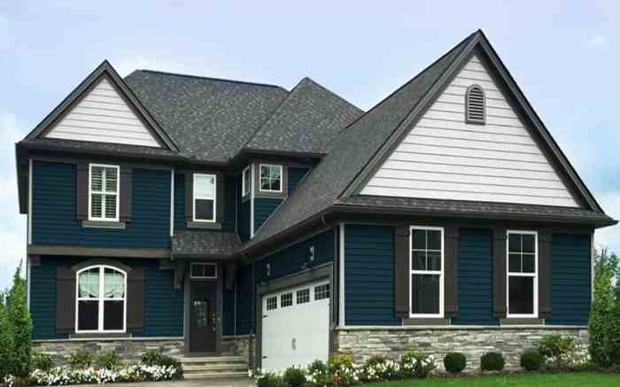 Blue vinyl siding