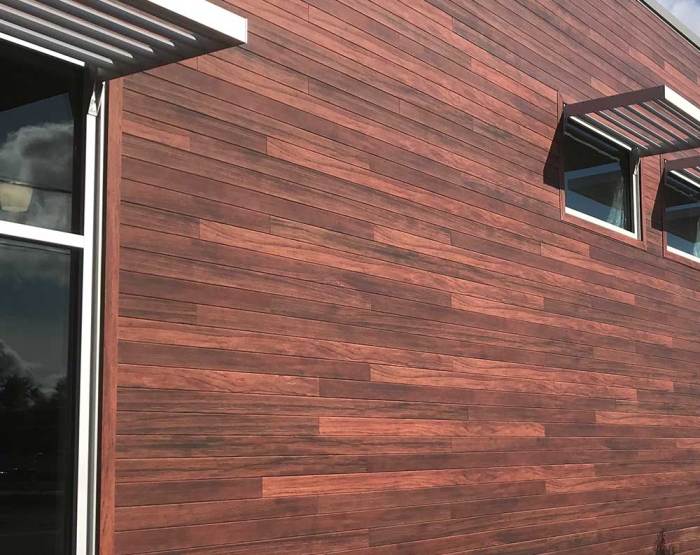 Faux wood siding