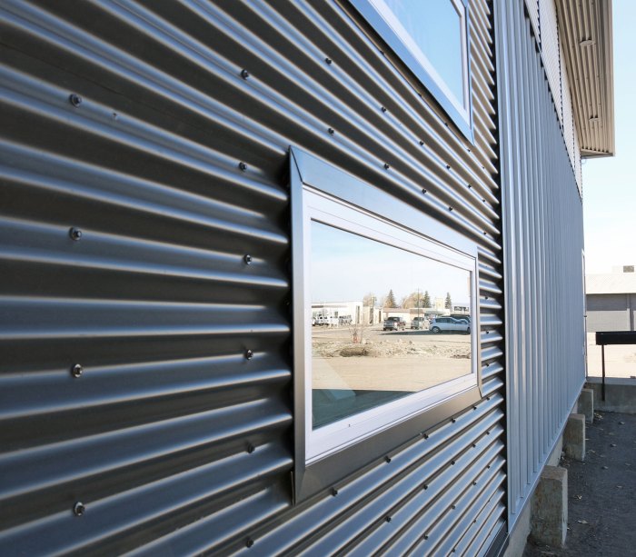 Corrugated metal siding