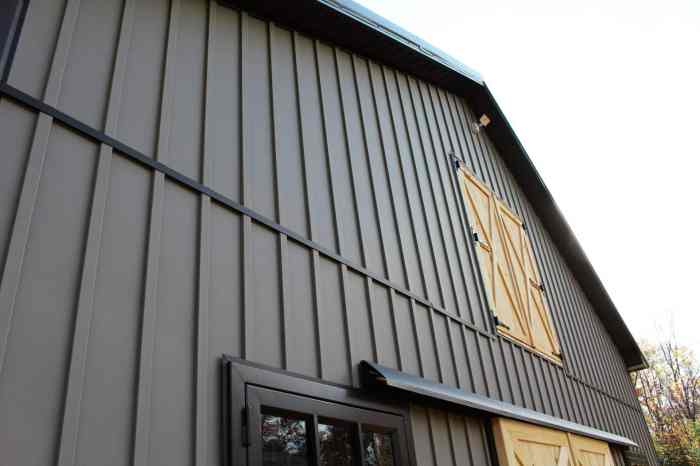 Steel board and batten siding