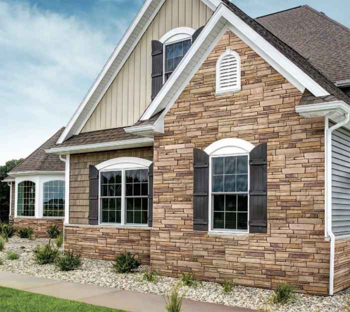 Stone look siding